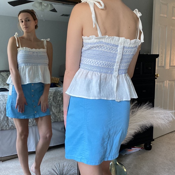 Free People Smocked and Gathered Top with Straps - Picture 7 of 11
